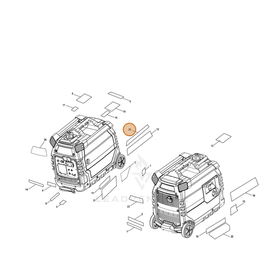 ECHO part YH653000120 — IPL diagram snippet (6x zoom, amber highlight)