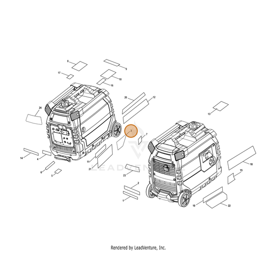 ECHO part YH653000150 — IPL diagram snippet (6x zoom, amber highlight)
