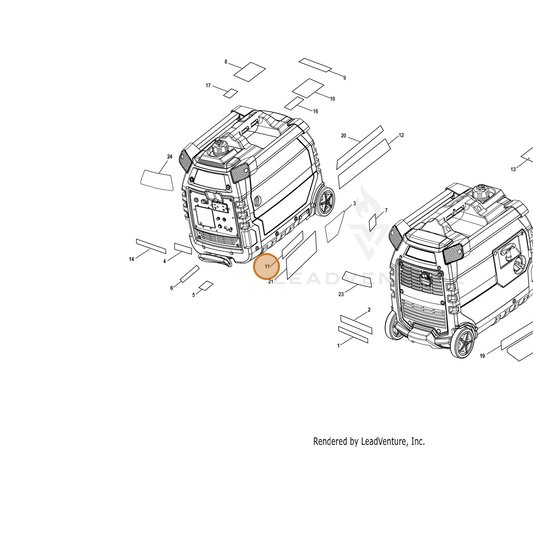 ECHO part YH653000160 — IPL diagram snippet (6x zoom, amber highlight)