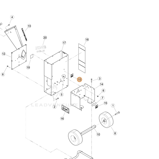 ECHO part YH653000170 — IPL diagram snippet (6x zoom, amber highlight)