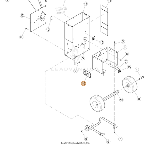ECHO part YH653000180 — IPL diagram snippet (6x zoom, amber highlight)
