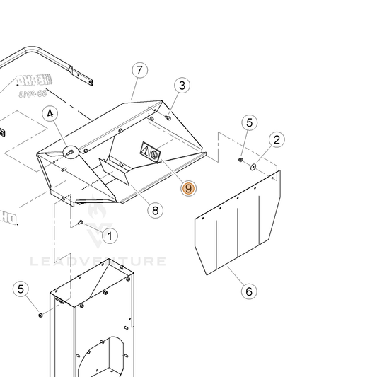 ECHO part YH653000190 — IPL diagram snippet (6x zoom, amber highlight)