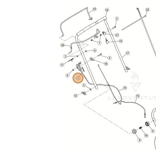 ECHO part YH653000200 — IPL diagram snippet (6x zoom, amber highlight)