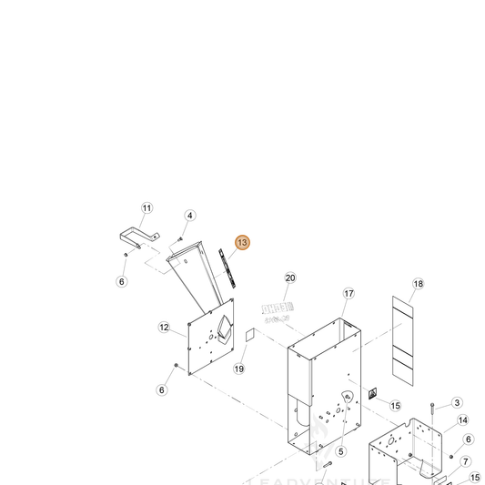 ECHO part YH653000210 — IPL diagram snippet (6x zoom, amber highlight)
