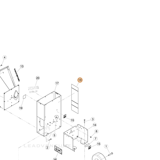 ECHO part YH653000220 — IPL diagram snippet (6x zoom, amber highlight)