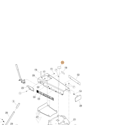 ECHO part YH653000350 — IPL diagram snippet (6x zoom, amber highlight)