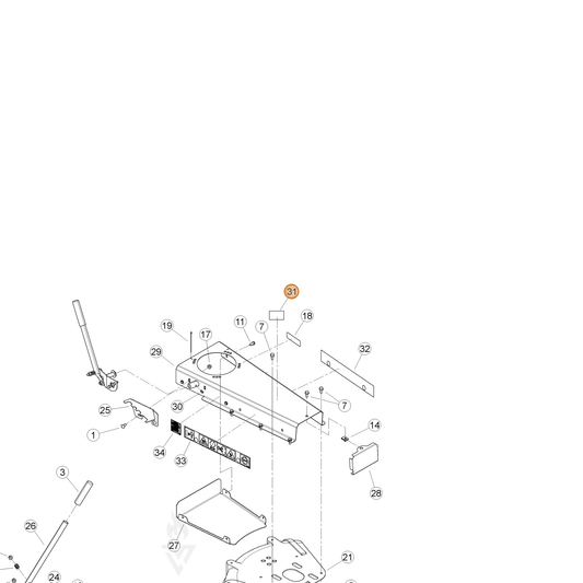 ECHO part YH653000350 — IPL diagram snippet (6x zoom, amber highlight)