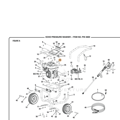 ECHO part YH653000360 — IPL diagram snippet (6x zoom, amber highlight)