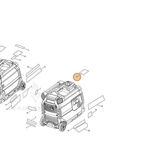 ECHO part YH653000400 — IPL diagram snippet (6x zoom, amber highlight)