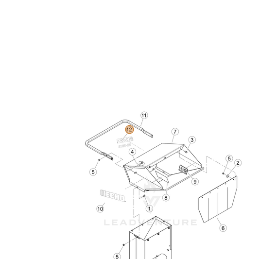 ECHO part YH653000450 — IPL diagram snippet (6x zoom, amber highlight)