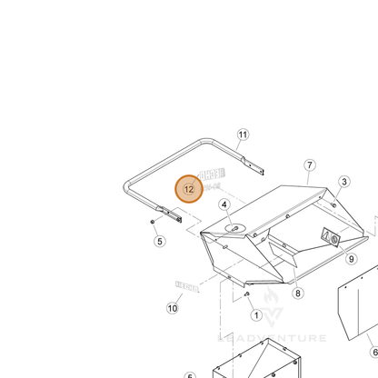ECHO part YH653000490 — IPL diagram snippet (6x zoom, amber highlight)