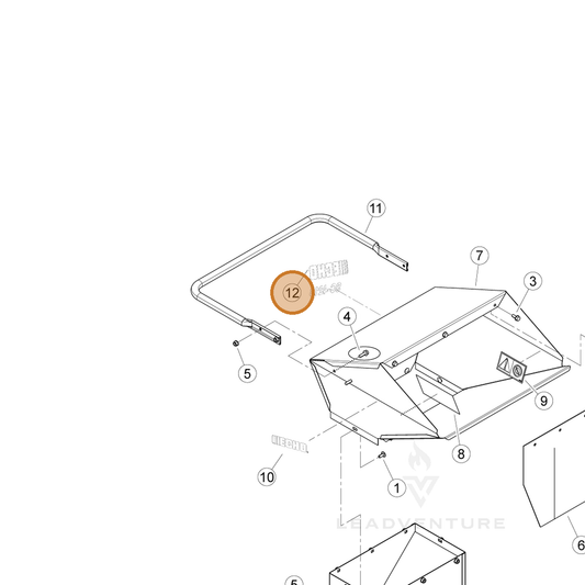 ECHO part YH653000490 — IPL diagram snippet (6x zoom, amber highlight)