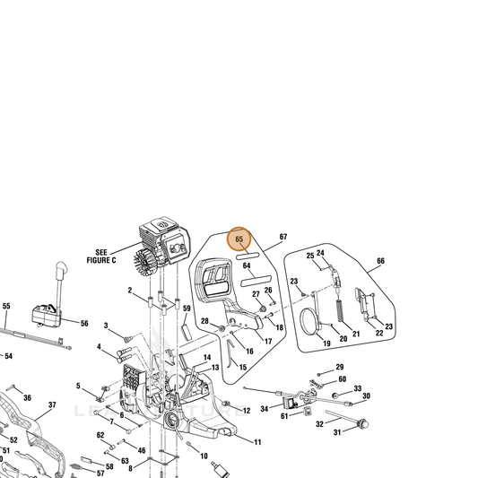 Echo part YH653000540 — IPL diagram snippet (6x zoom, amber highlight)