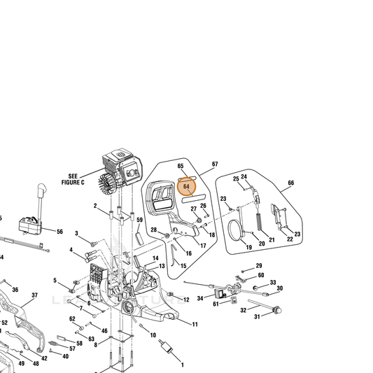 Echo part YH653000580 — IPL diagram snippet (6x zoom, amber highlight)