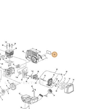 Echo part YH653000640 — IPL diagram snippet (6x zoom, amber highlight)