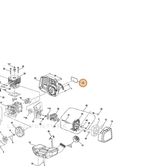 Echo part YH653000640 — IPL diagram snippet (6x zoom, amber highlight)