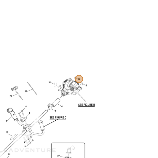 Echo part YH653000650 — IPL diagram snippet (6x zoom, amber highlight)