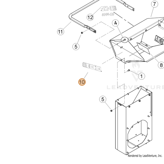 ECHO part YH653000670 — IPL diagram snippet (6x zoom, amber highlight)