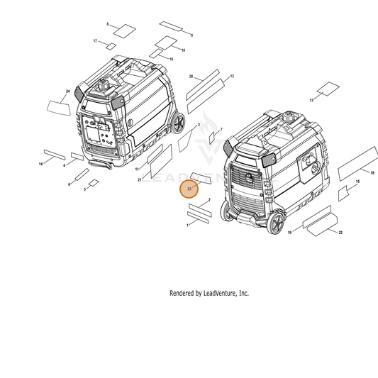 ECHO part YH653000710 — IPL diagram snippet (6x zoom, amber highlight)