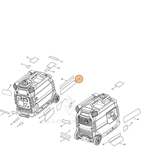 ECHO part YH653000780 — IPL diagram snippet (6x zoom, amber highlight)
