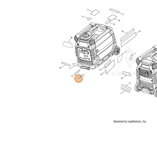 ECHO part YH653000810 — IPL diagram snippet (6x zoom, amber highlight)