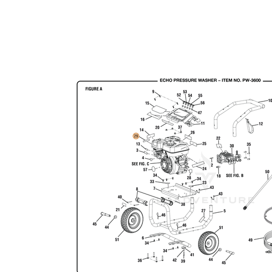 ECHO part YH653000830 — IPL diagram snippet (6x zoom, amber highlight)