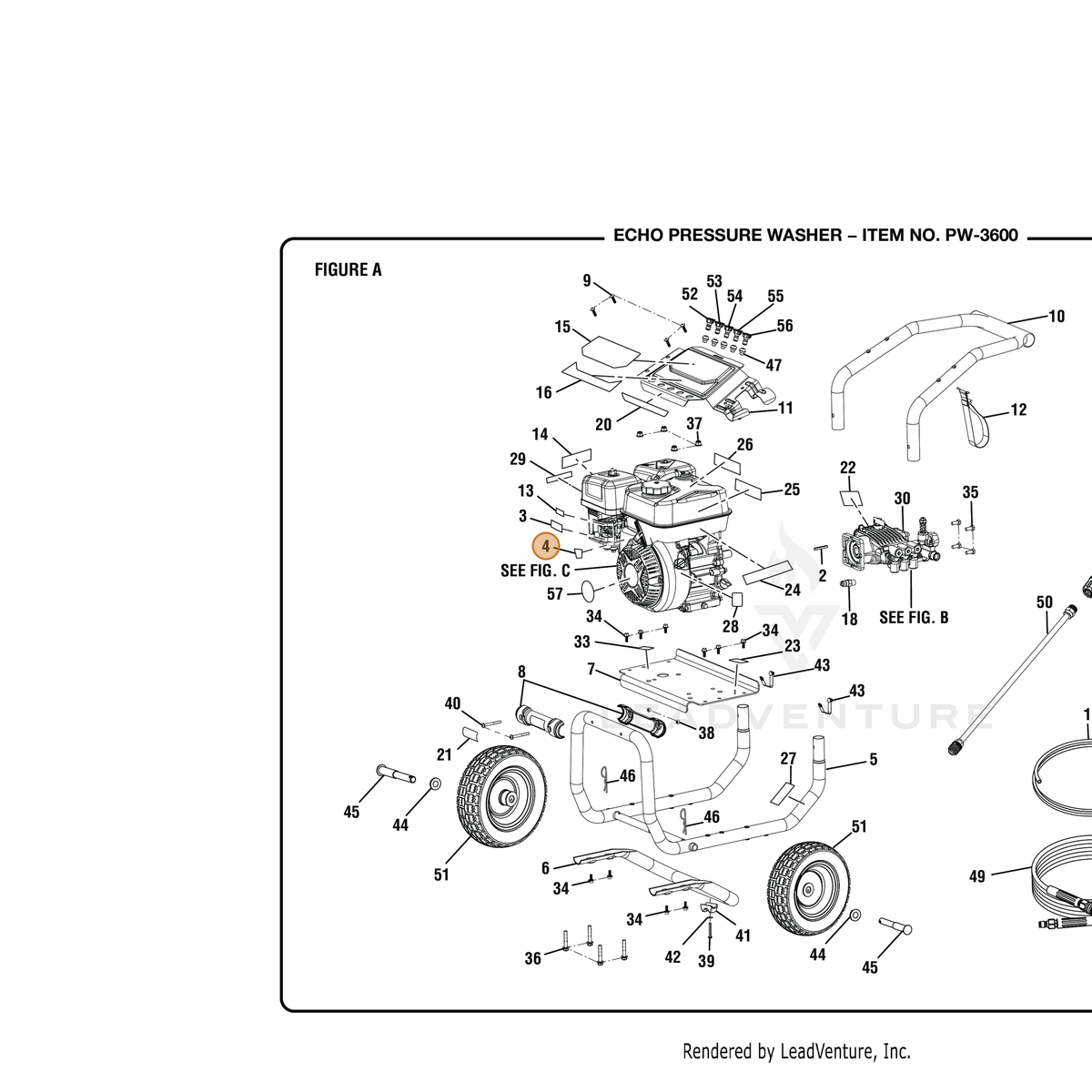 ECHO part YH653000860 — IPL diagram snippet (6x zoom, amber highlight)