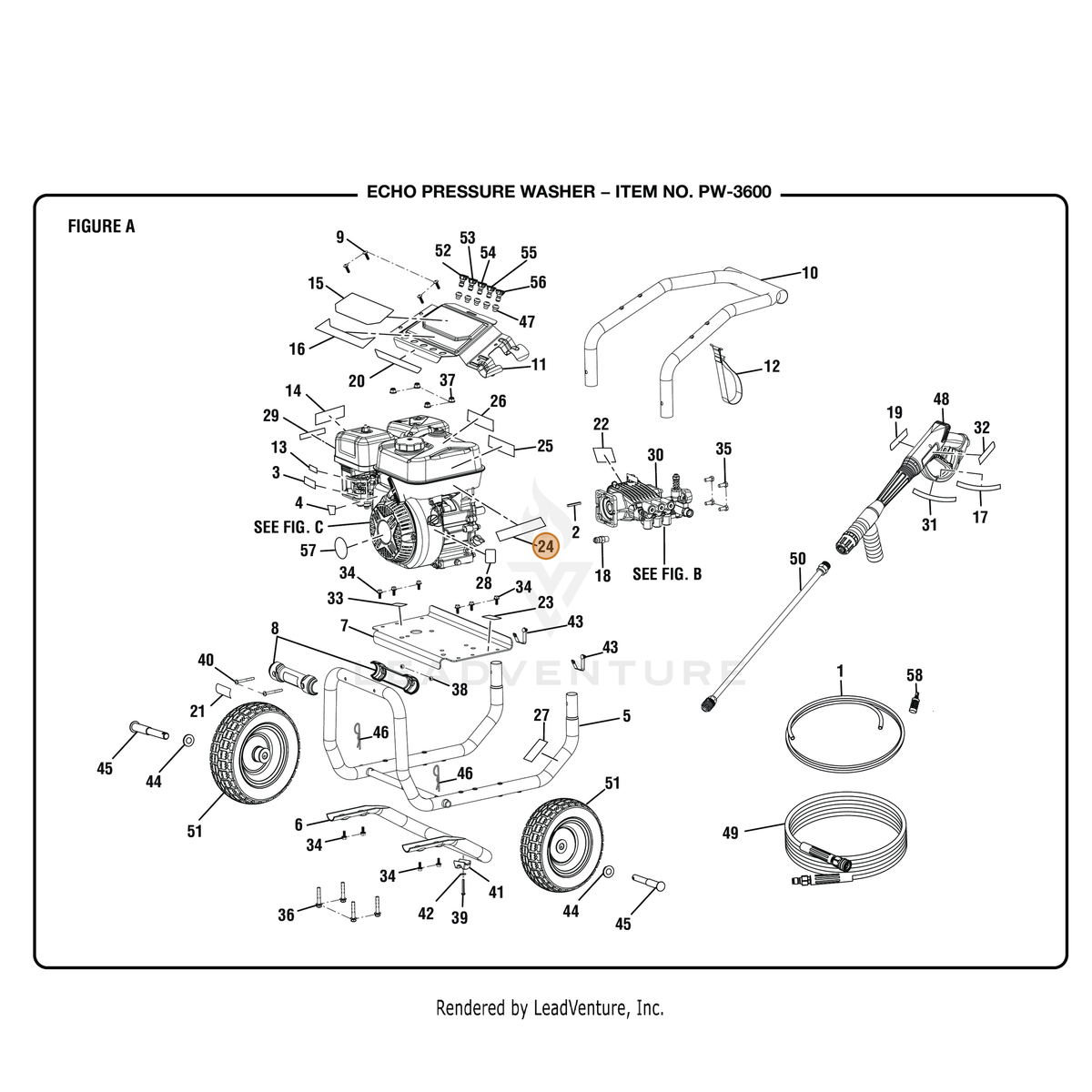 ECHO part YH653000870 — IPL diagram snippet (6x zoom, amber highlight)