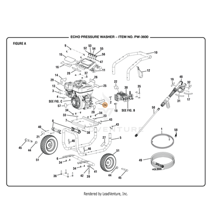 ECHO part YH653000870 — IPL diagram snippet (6x zoom, amber highlight)