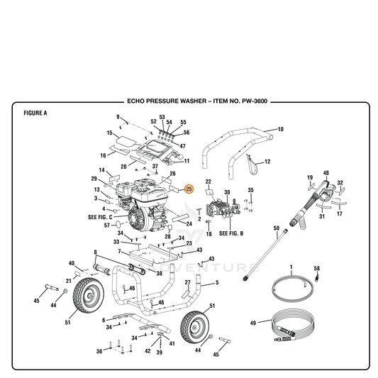 ECHO part YH653000880 — IPL diagram snippet (6x zoom, amber highlight)