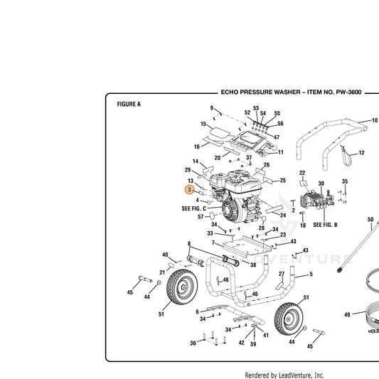 ECHO part YH653000900 — IPL diagram snippet (6x zoom, amber highlight)
