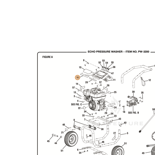 ECHO part YH653000940 — IPL diagram snippet (6x zoom, amber highlight)