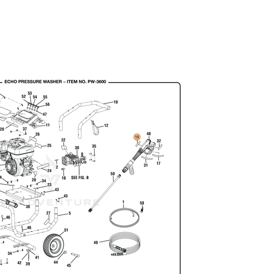 ECHO part YH653000960 — IPL diagram snippet (6x zoom, amber highlight)