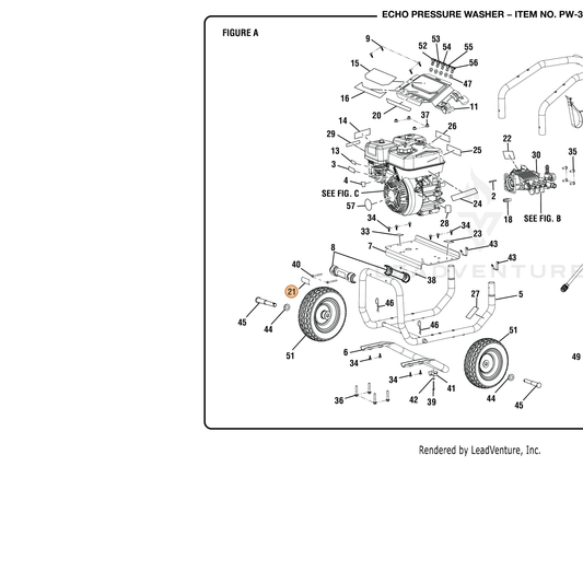 ECHO part YH653000970 — IPL diagram snippet (6x zoom, amber highlight)