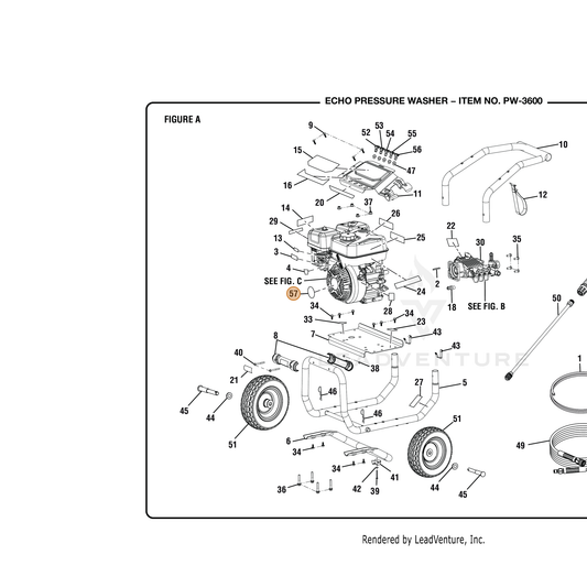 ECHO part YH653000980 — IPL diagram snippet (6x zoom, amber highlight)