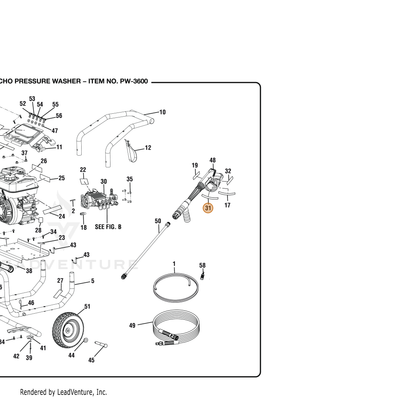 ECHO part YH653000990 — IPL diagram snippet (6x zoom, amber highlight)