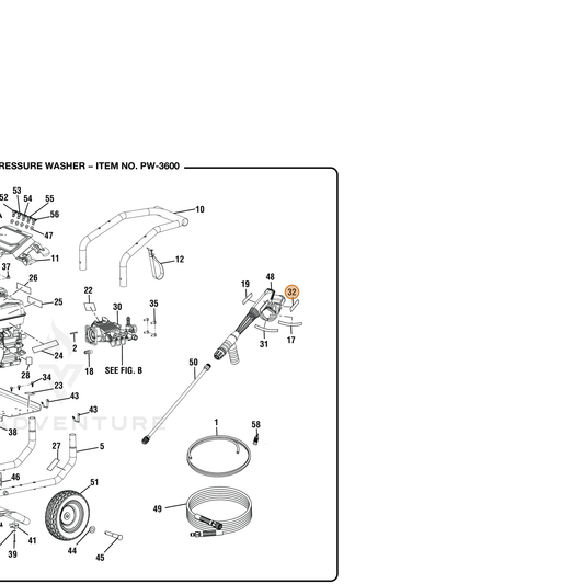 ECHO part YH653001000 — IPL diagram snippet (6x zoom, amber highlight)