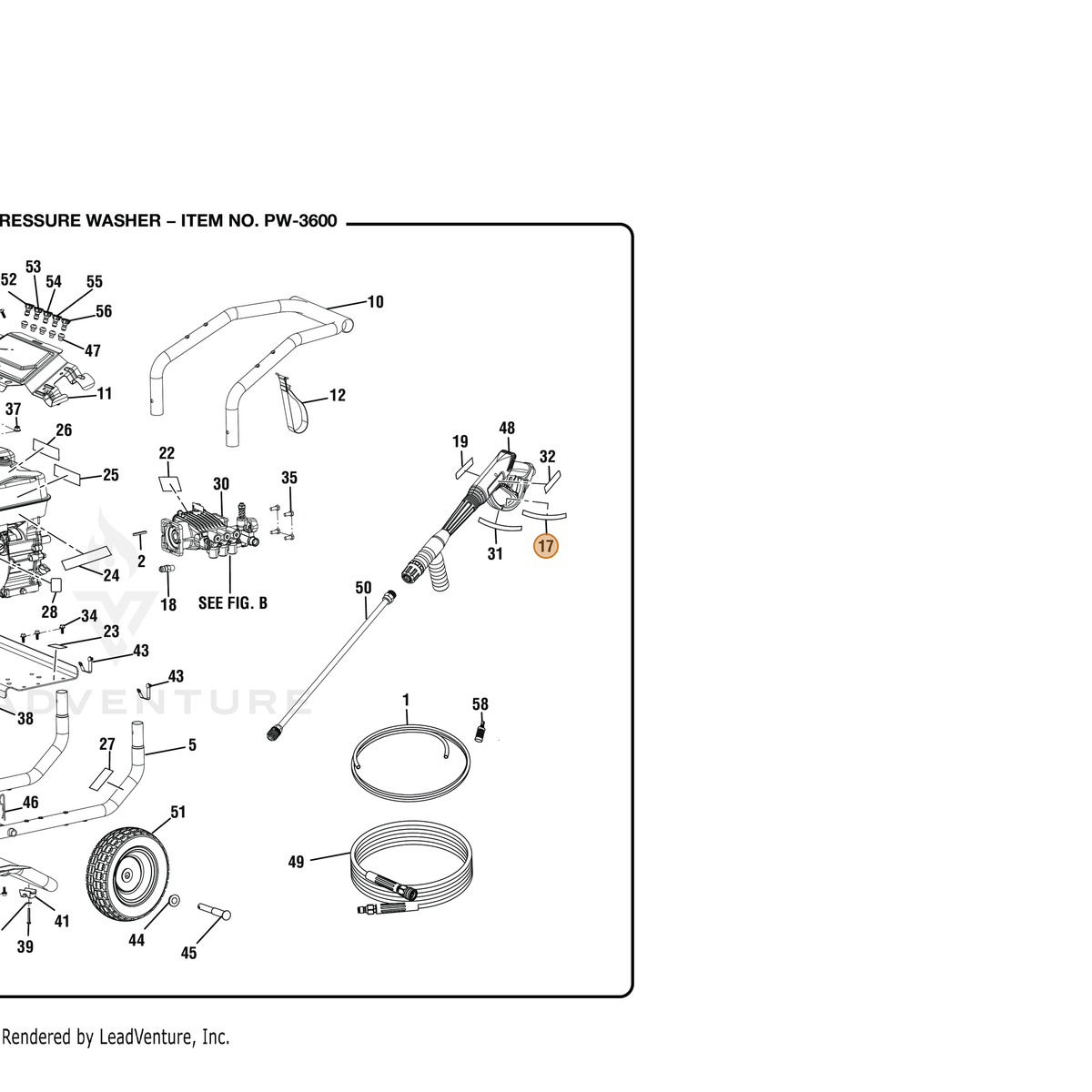 ECHO part YH653001010 — IPL diagram snippet (6x zoom, amber highlight)