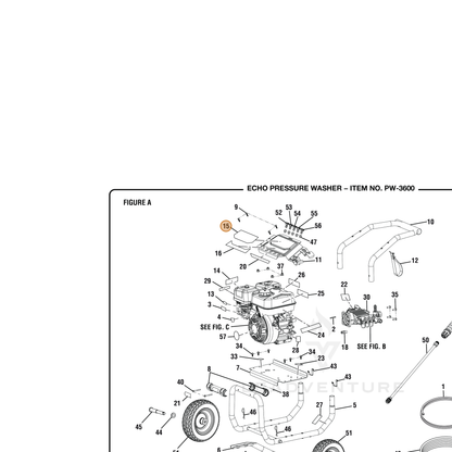 ECHO part YH653001040 — IPL diagram snippet (6x zoom, amber highlight)