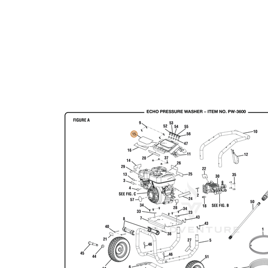 ECHO part YH653001040 — IPL diagram snippet (6x zoom, amber highlight)