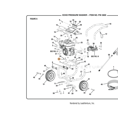 ECHO part YH653001140 — IPL diagram snippet (6x zoom, amber highlight)