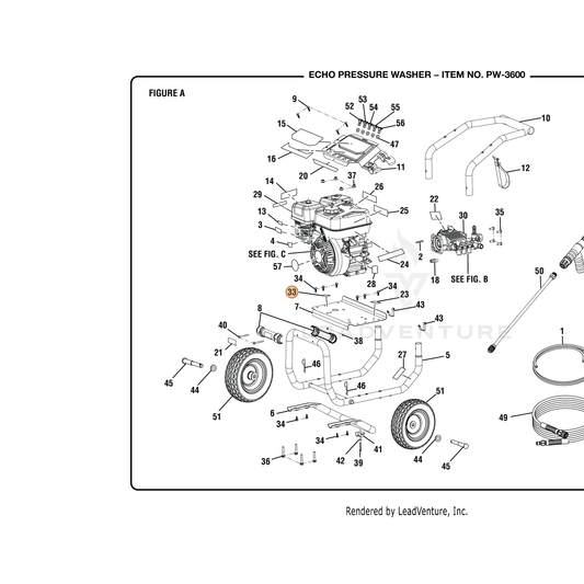 ECHO part YH653001140 — IPL diagram snippet (6x zoom, amber highlight)