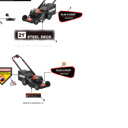ECHO part YH653001200 — IPL diagram snippet (6x zoom, amber highlight)