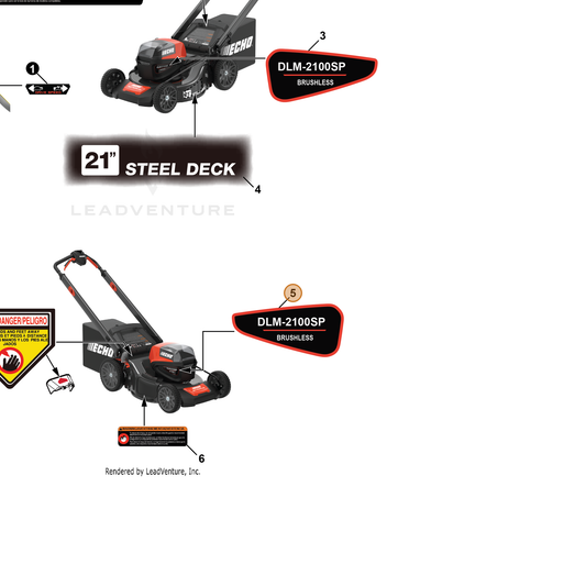 ECHO part YH653001200 — IPL diagram snippet (6x zoom, amber highlight)