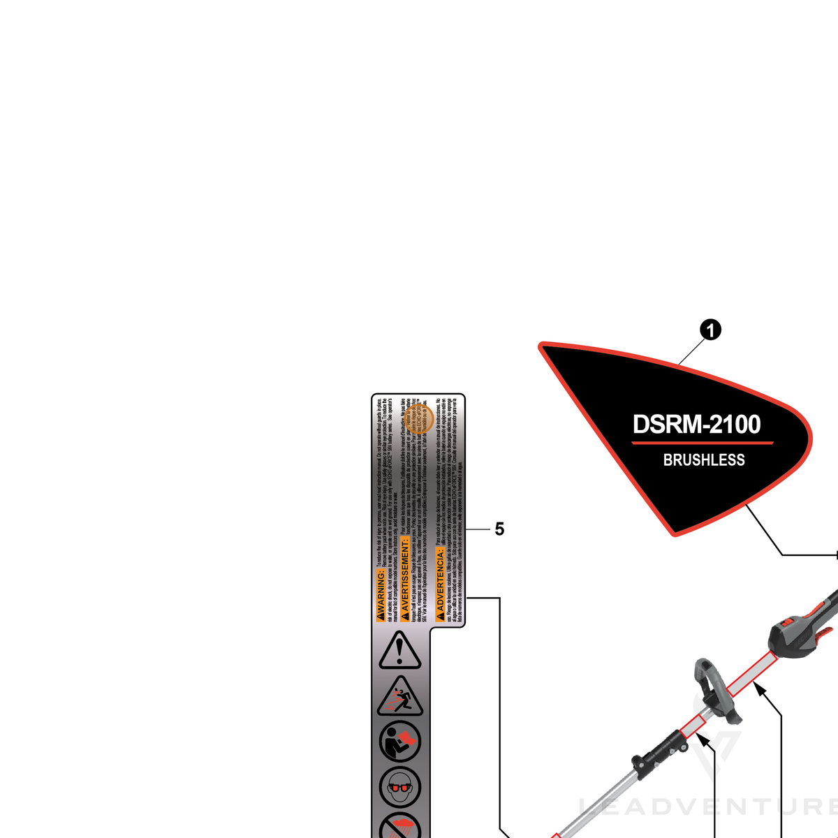 ECHO part YH653001380 — IPL diagram snippet (6x zoom, amber highlight)
