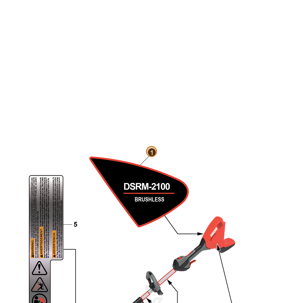 ECHO part YH653001390 — IPL diagram snippet (6x zoom, amber highlight)