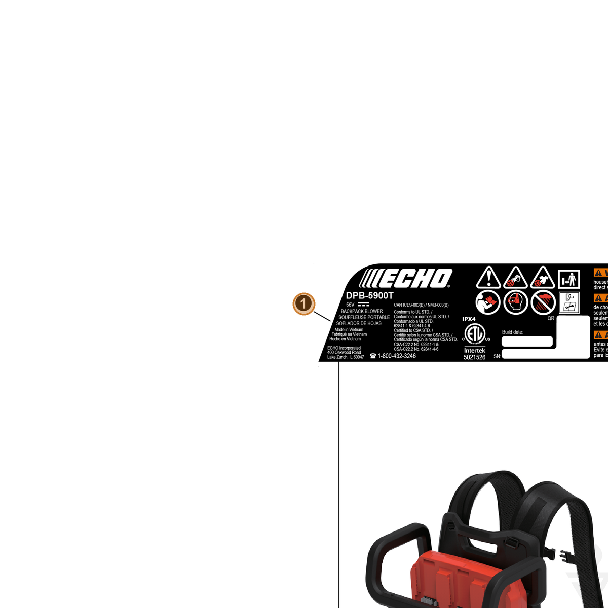 Echo part YH653001790 — IPL diagram snippet (6x zoom, amber highlight)