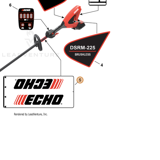 Echo part YH653001960 — IPL diagram snippet (6x zoom, amber highlight)