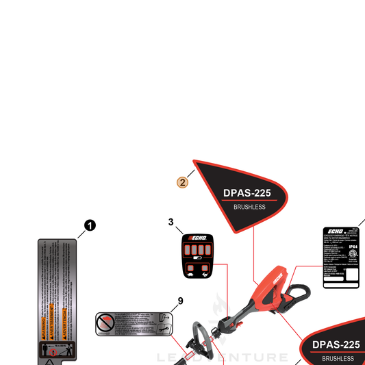 Echo part YH653002020 — IPL diagram snippet (6x zoom, amber highlight)