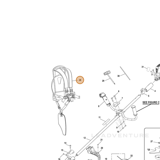 Echo part YH750000000 — IPL diagram snippet (6x zoom, amber highlight)